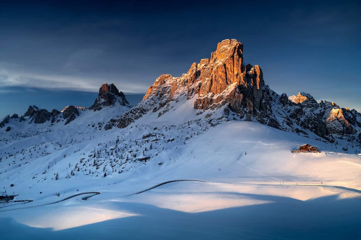 Dolomites winter landscape