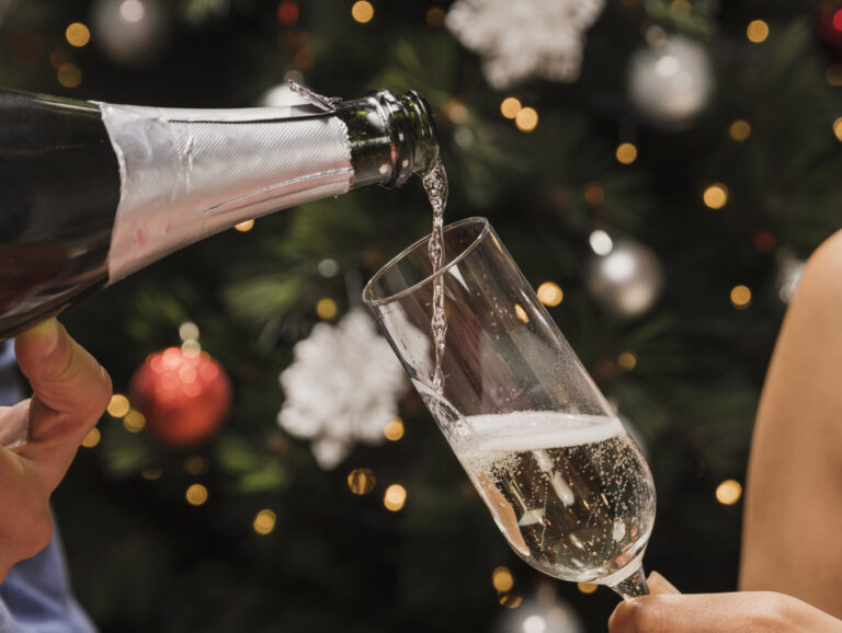 A winter wine tasting in Italy during the festive season.